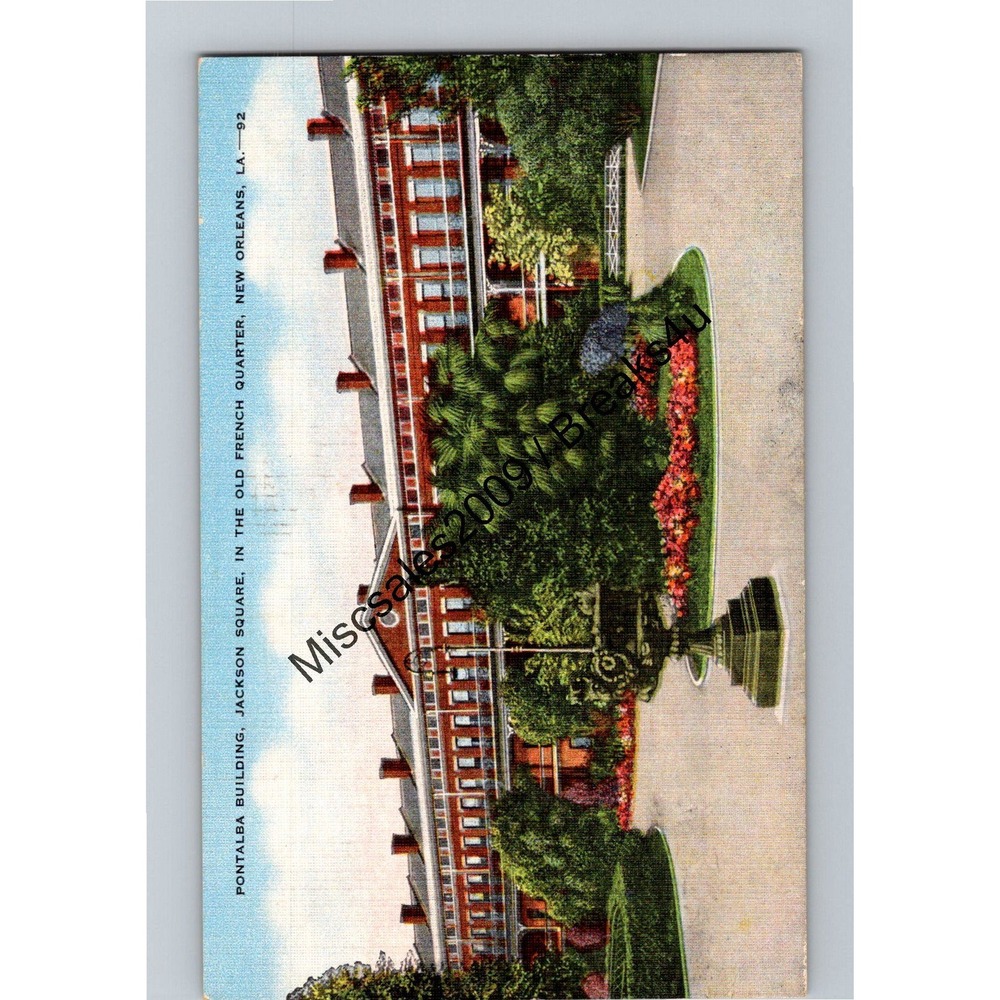 Vintage Linen Postcard Pontalba Building Jackson Sq French Quarter New Orleans